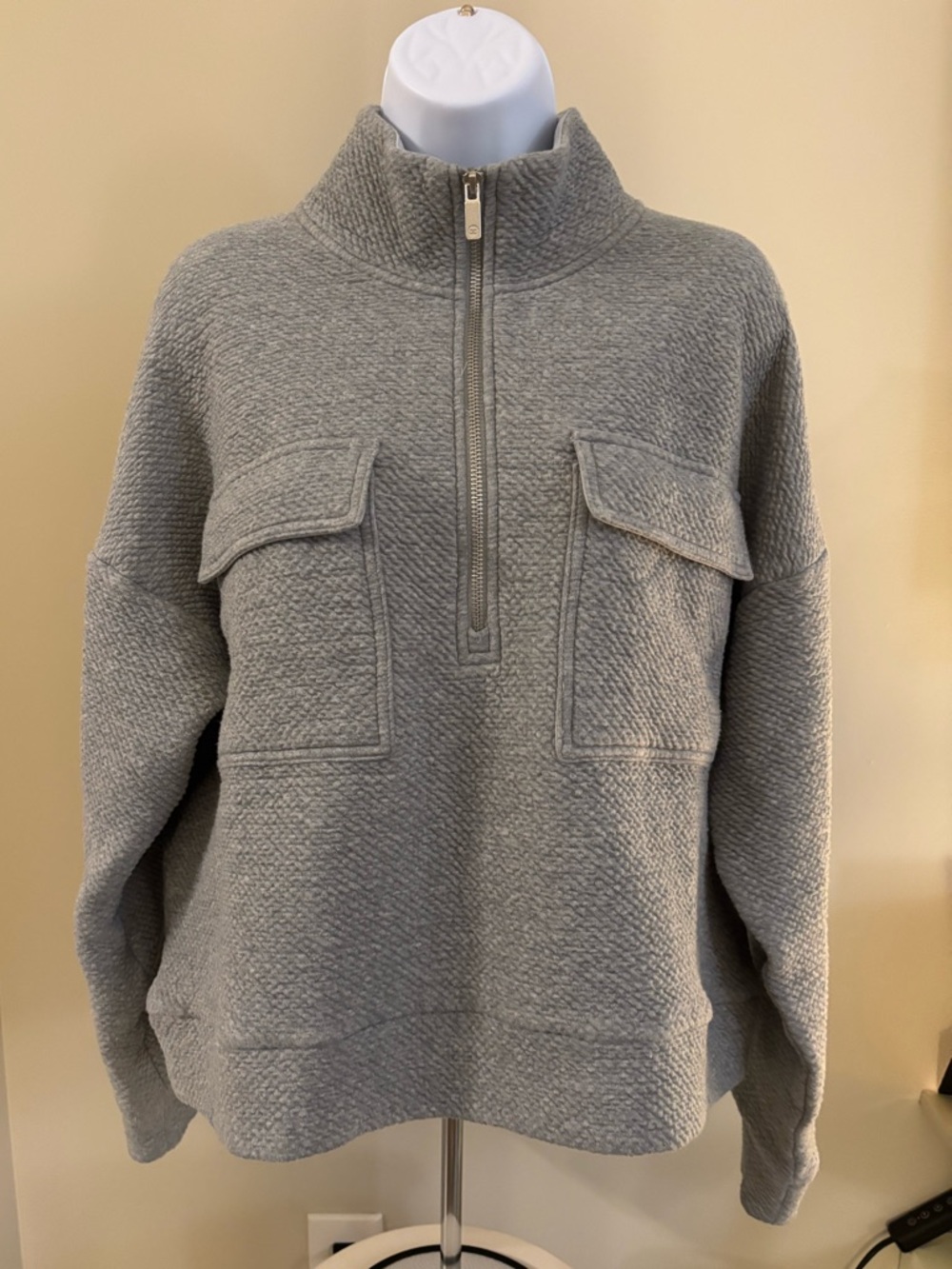 CALIA by Carrie Underwood Heather Gray Half-Zip Pocket Sweatshirt - Picture 3 of 3